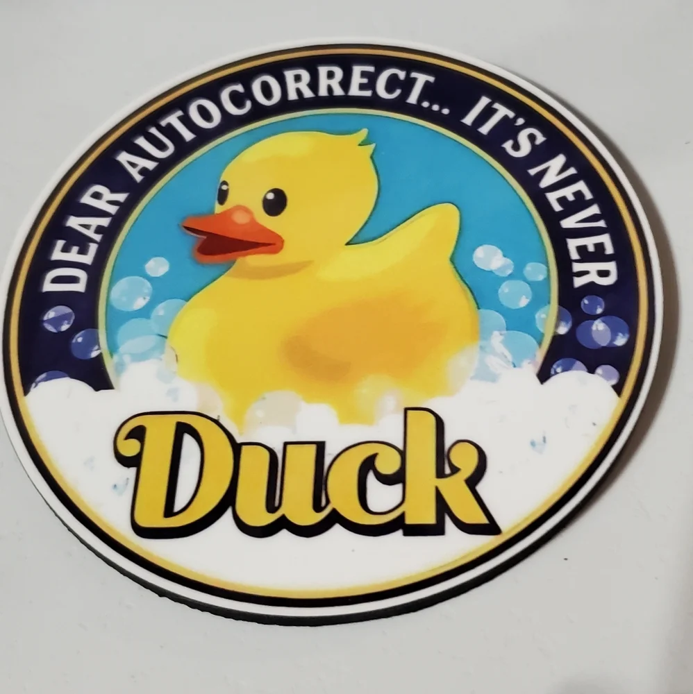 Dear Autocorrect....IT'S NEVER DUCK 2 Pack Coasters
